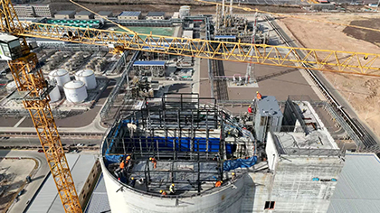 寧夏30萬噸/年高效復(fù)合肥二期高塔項目全力攻堅